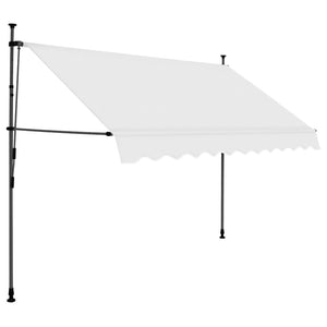 Manual retractable awning with LED 300 cm cream white