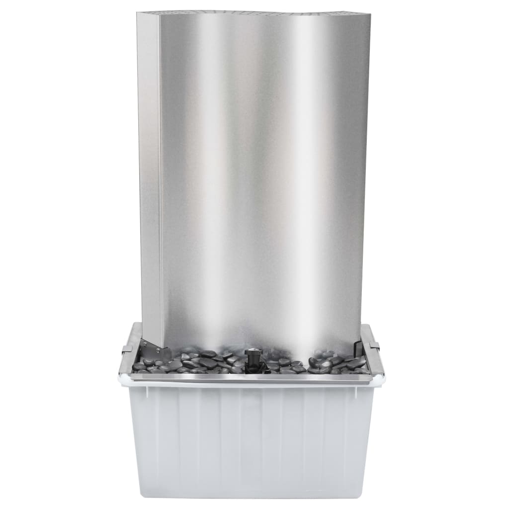 Garden fountain silver 60.2x37x122.1 cm stainless steel