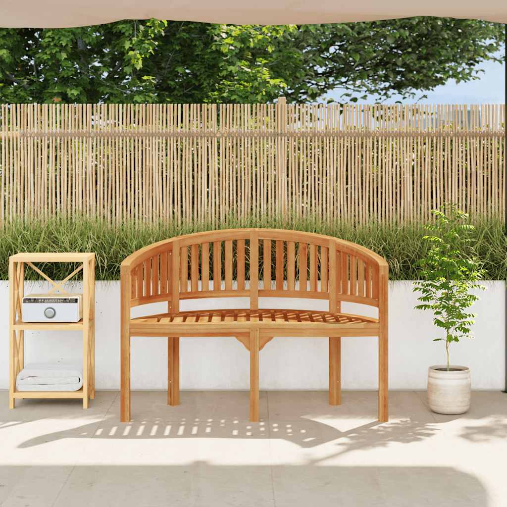 Bench banana-shaped 120 cm solid teak