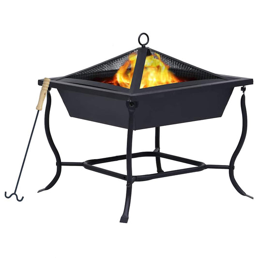 Fire pan black 42x42x45 cm steel