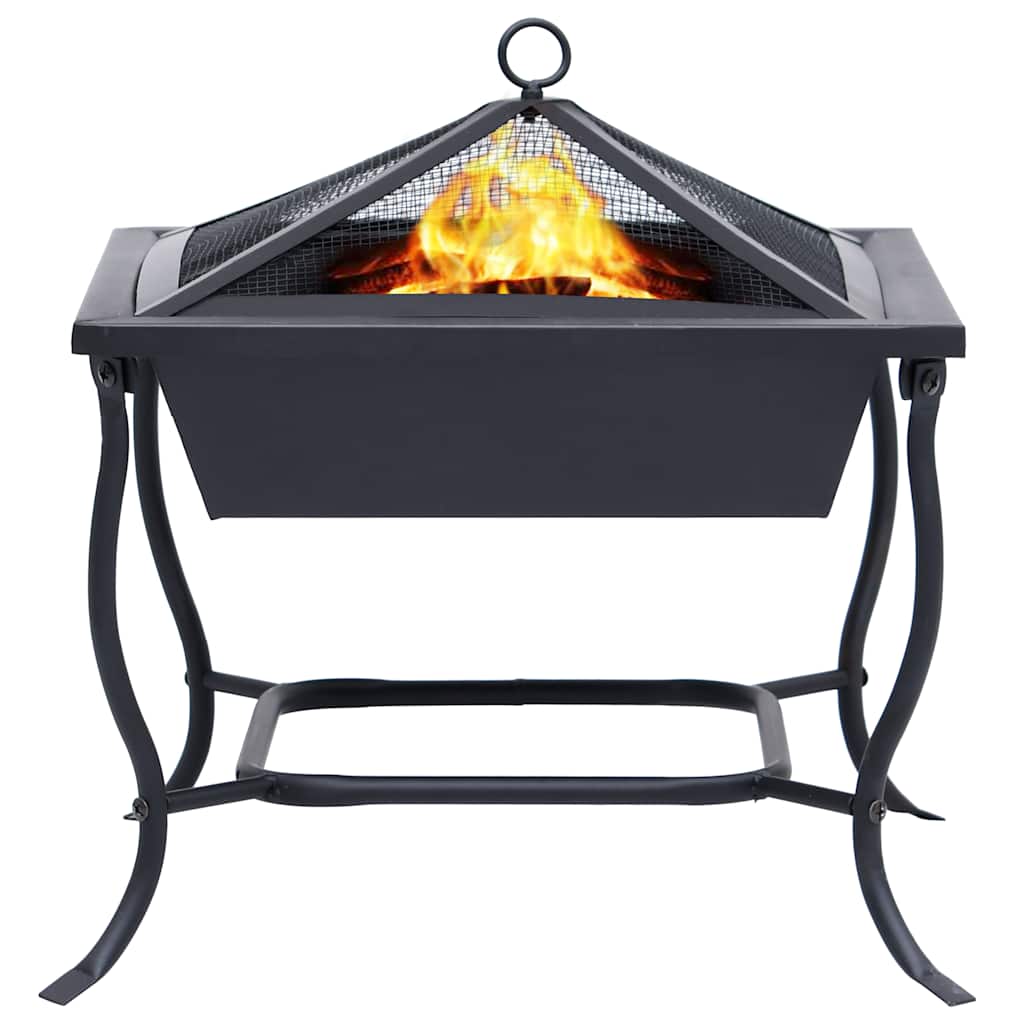 Fire pan black 42x42x45 cm steel
