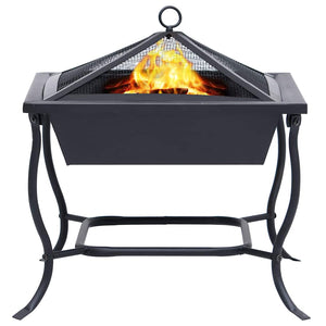Fire pan black 42x42x45 cm steel