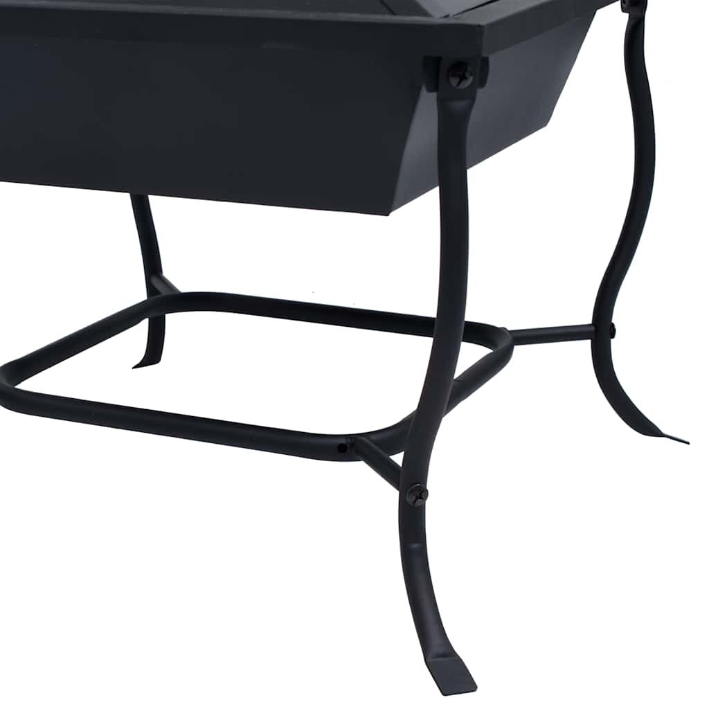 Fire pan black 42x42x45 cm steel