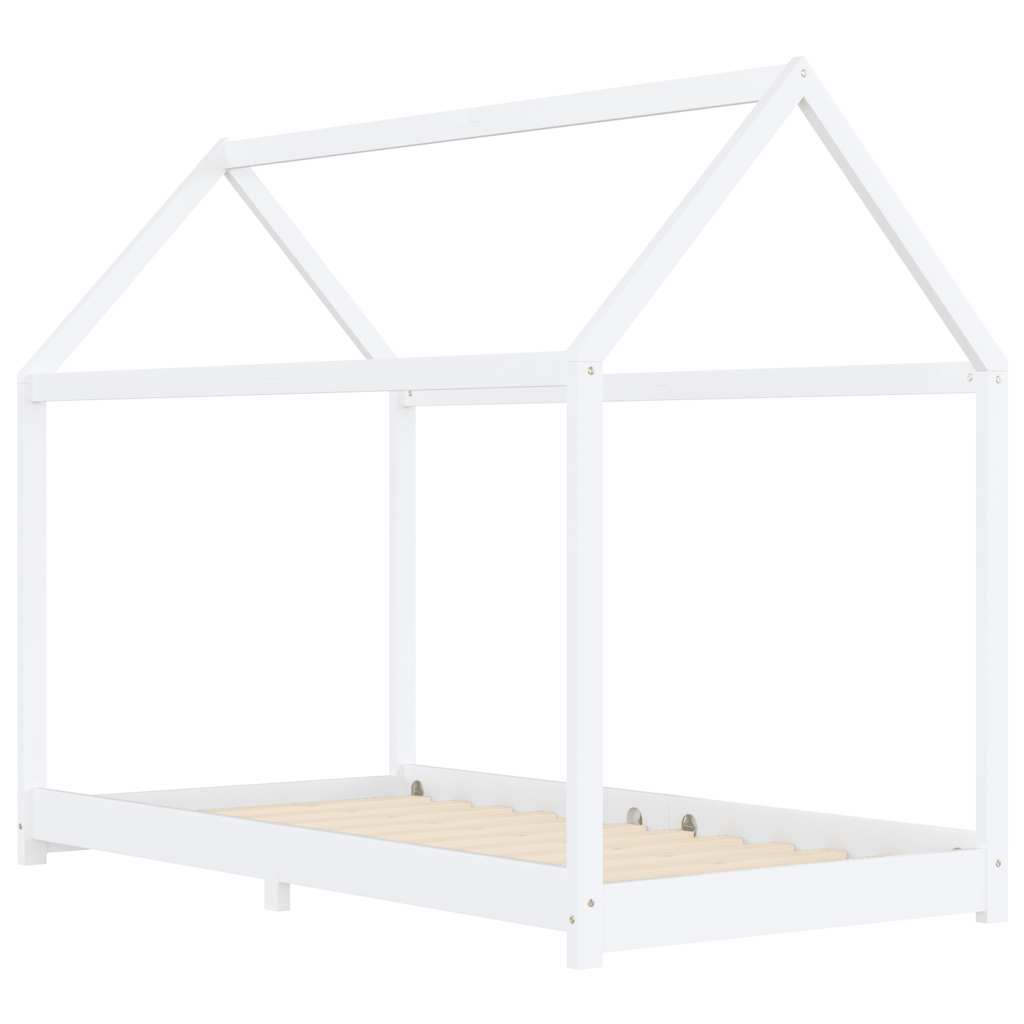 Bed frame for children solid pine white 90x200 cm