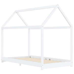 Bed frame for children solid pine white 90x200 cm