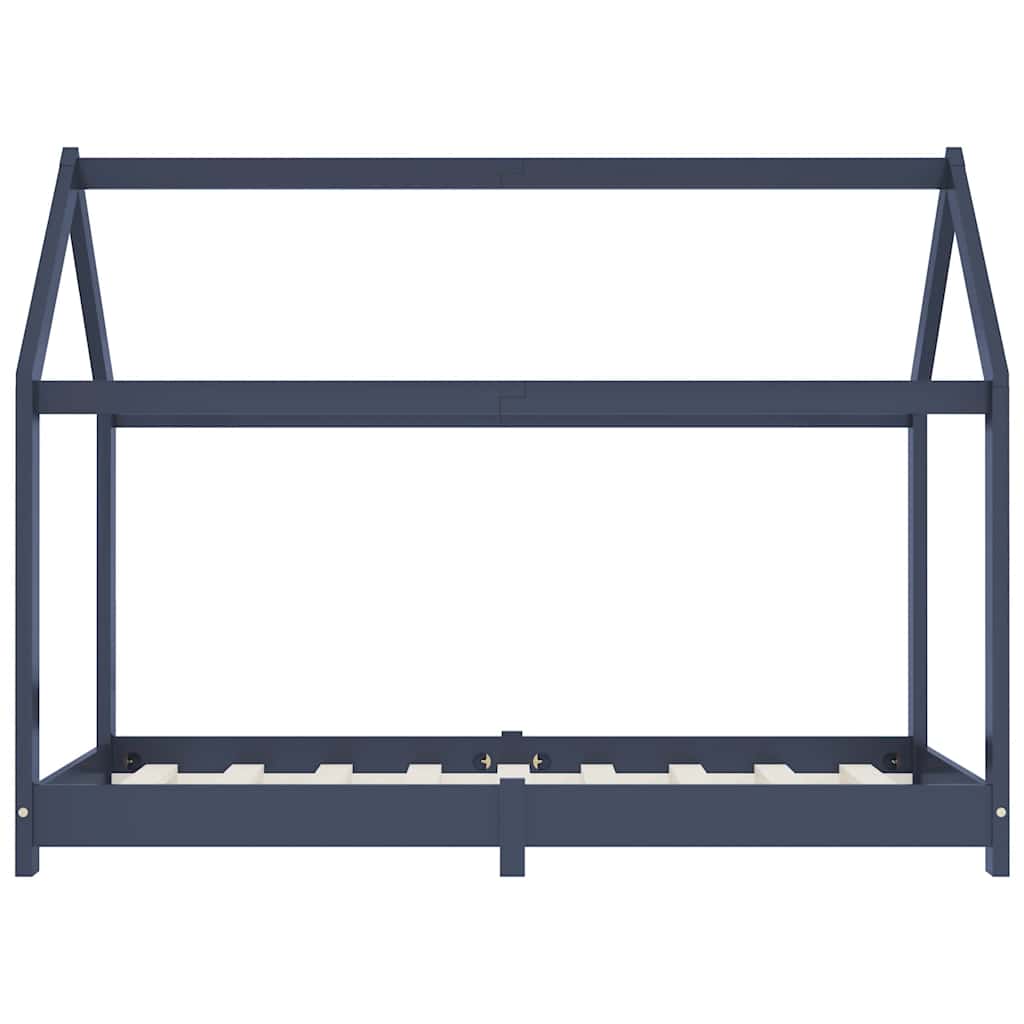 Bed frame for children solid pine grey 80x160 cm