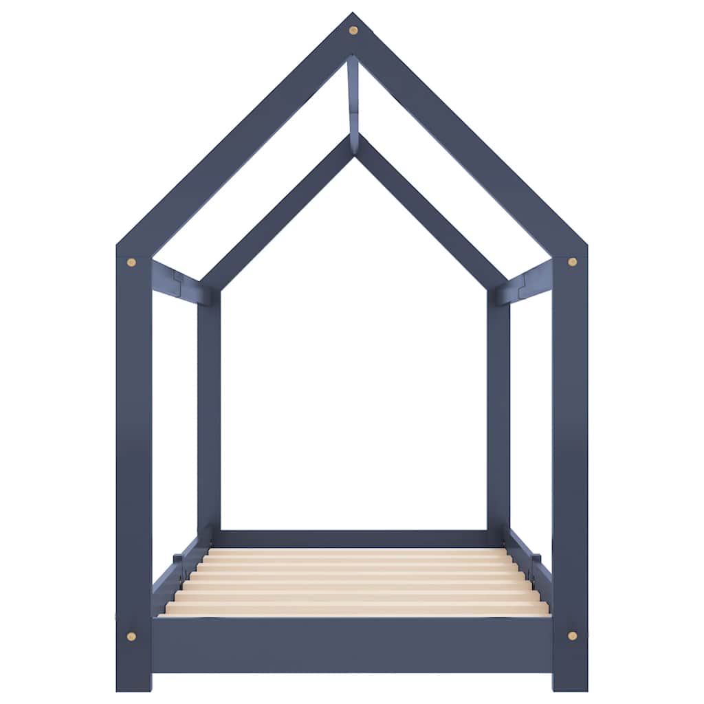 Bed frame for children solid pine grey 80x160 cm