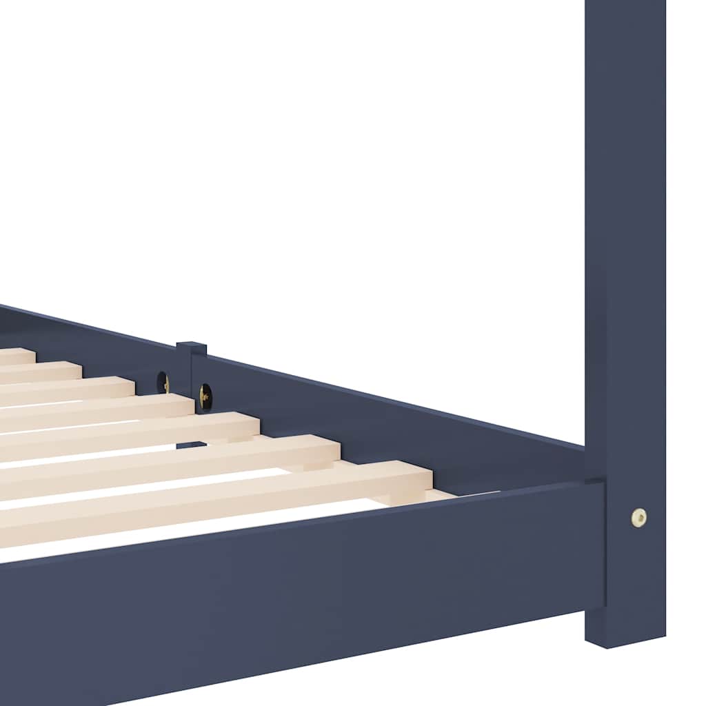 Bed frame for children solid pine grey 80x160 cm