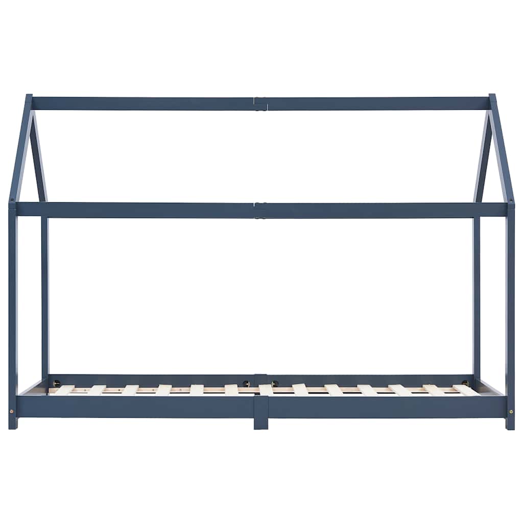 Bed frame for children solid pine grey 90x200 cm