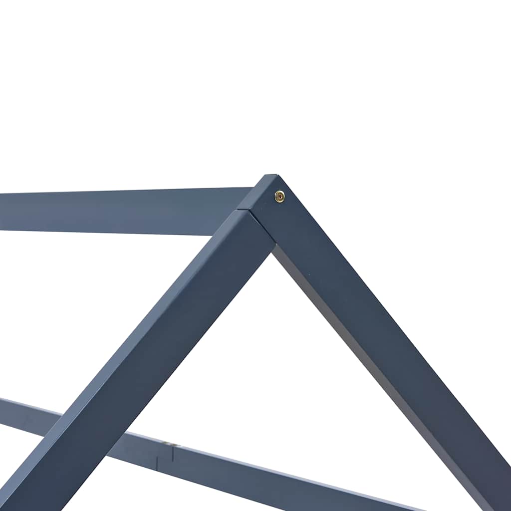 Bed frame for children solid pine grey 90x200 cm