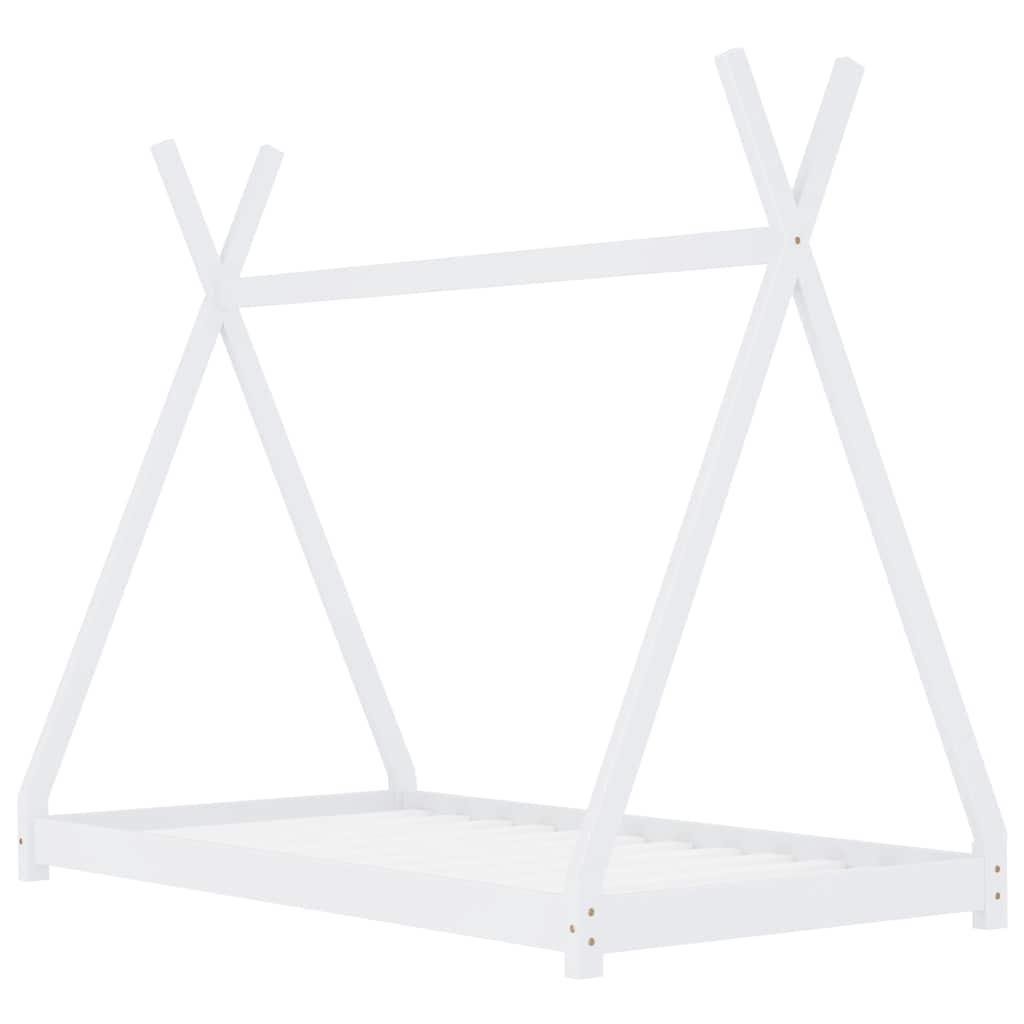 Bed frame for children solid pine white 70x140 cm
