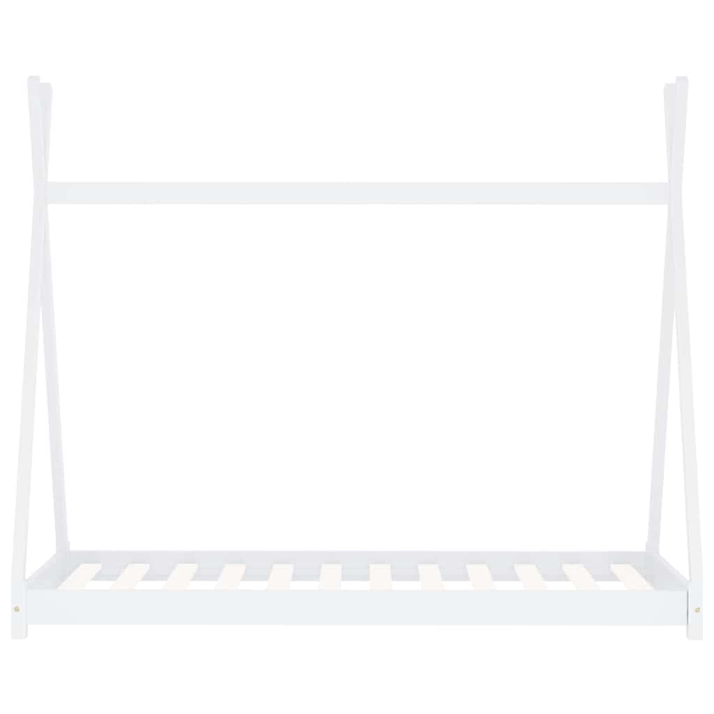 Bed frame for children solid pine white 70x140 cm