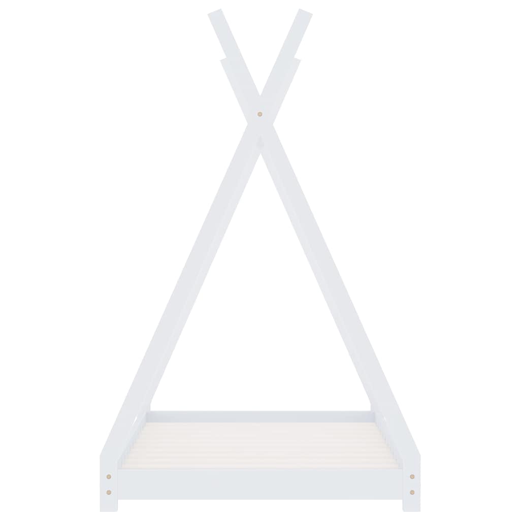 Bed frame for children solid pine white 70x140 cm