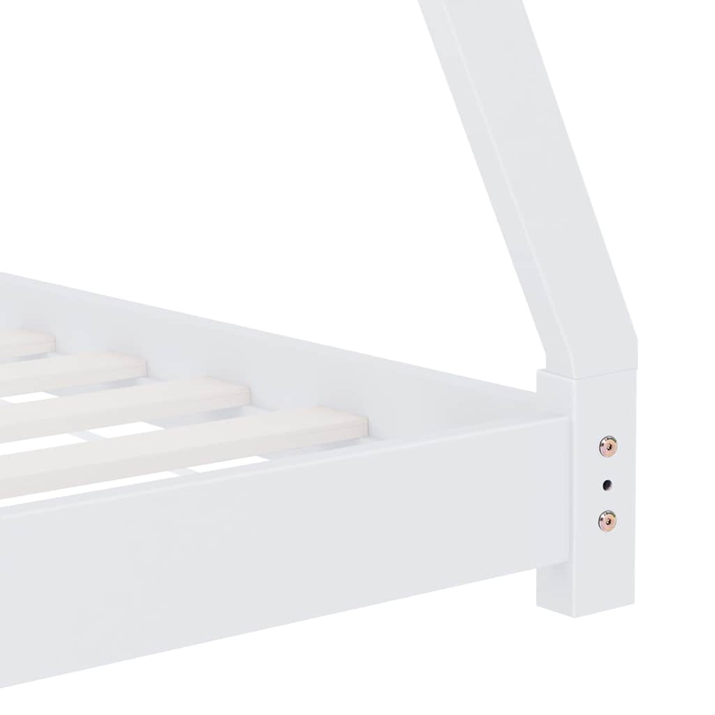 Bed frame for children solid pine white 70x140 cm