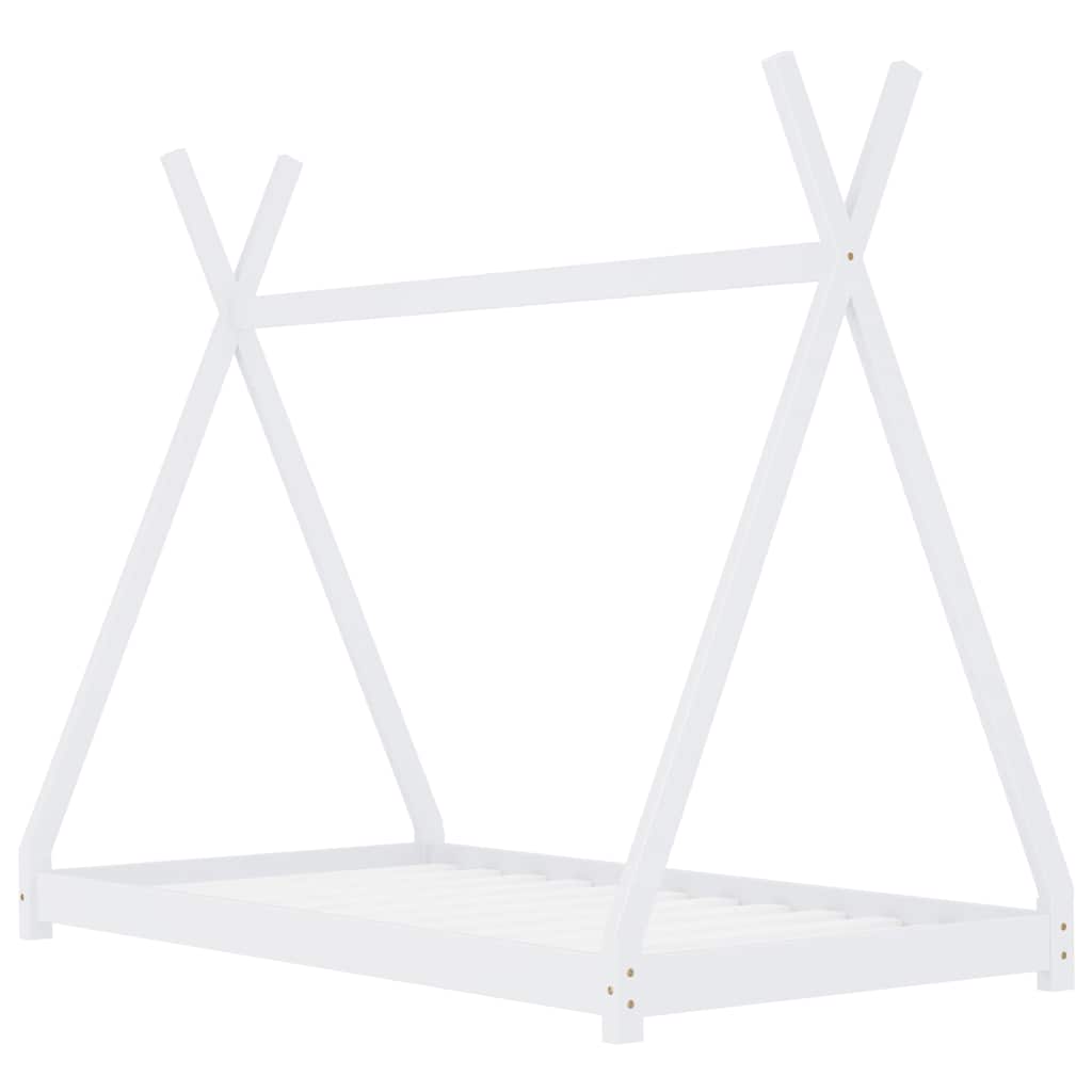 Bed frame for children solid pine white 90x200 cm