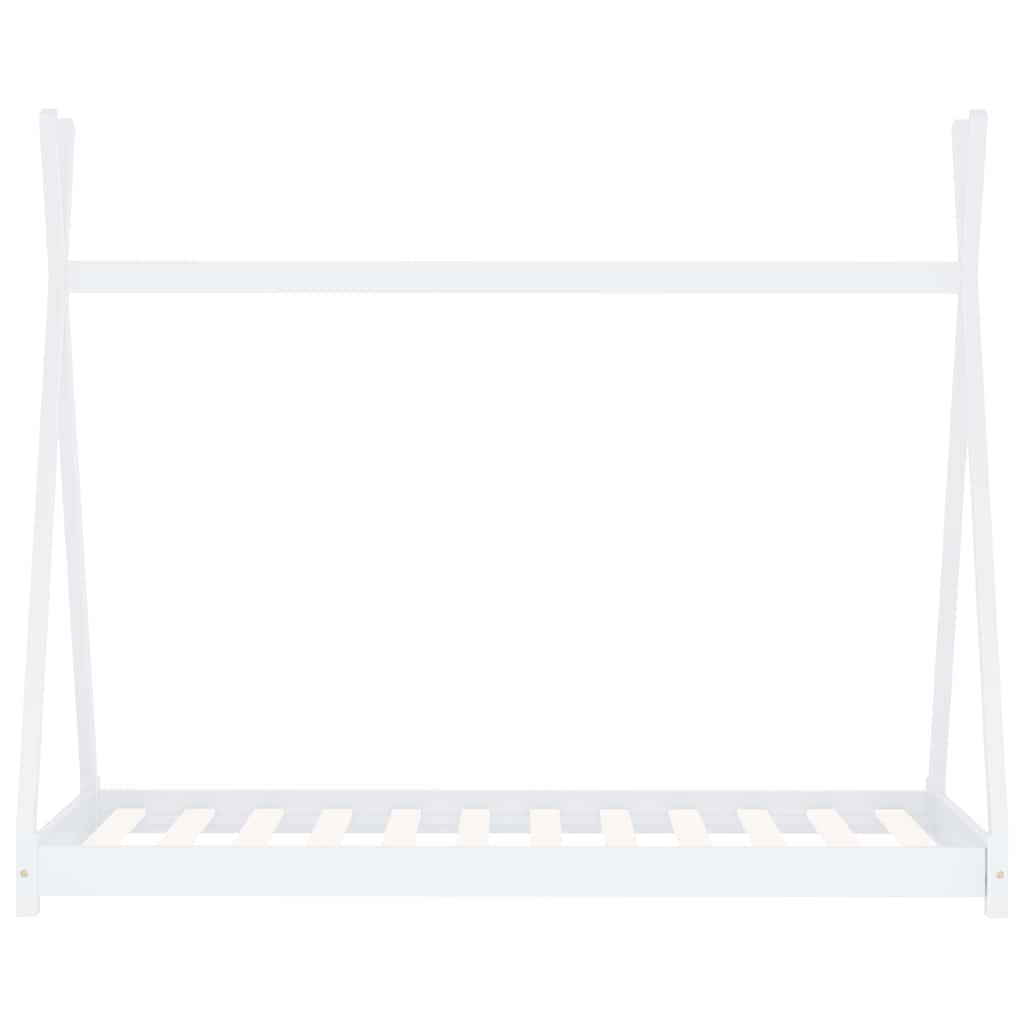 Bed frame for children solid pine white 90x200 cm