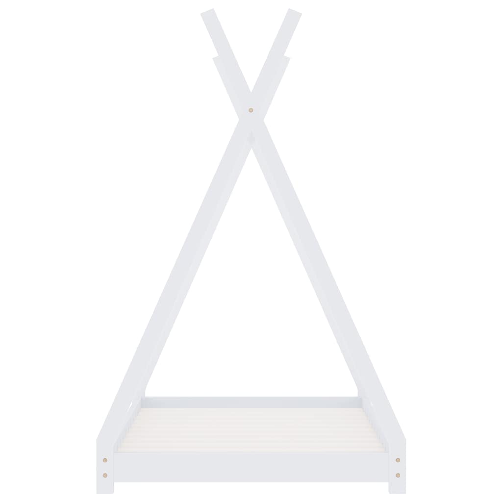 Bed frame for children solid pine white 90x200 cm