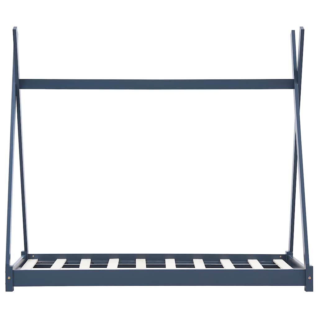 Bed frame for children solid pine grey 90x200 cm