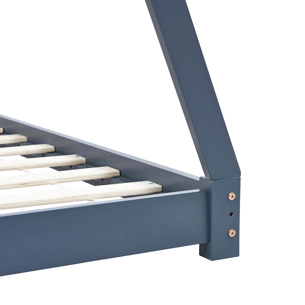 Bed frame for children solid pine grey 90x200 cm