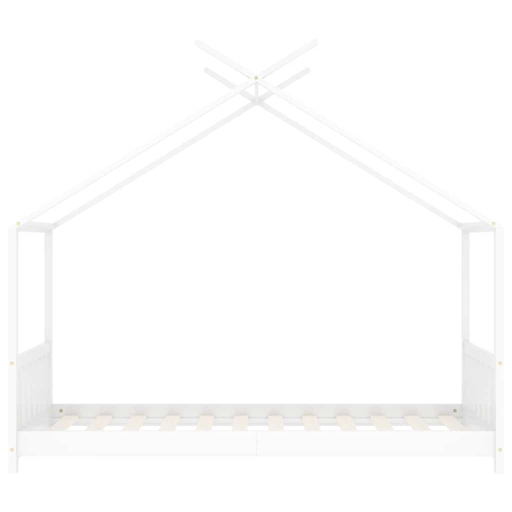 Bed frame for children solid pine white 70x140 cm
