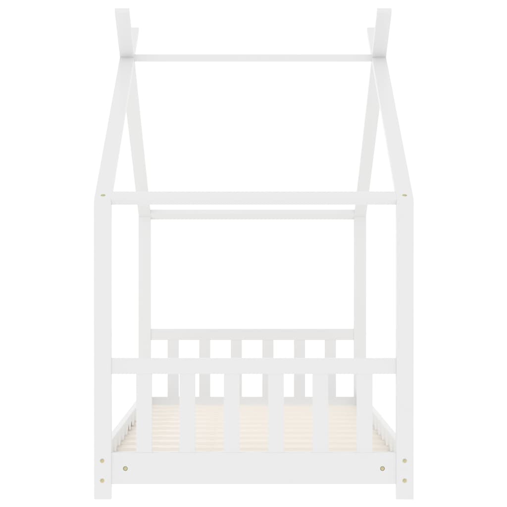 Bed frame for children solid pine white 70x140 cm