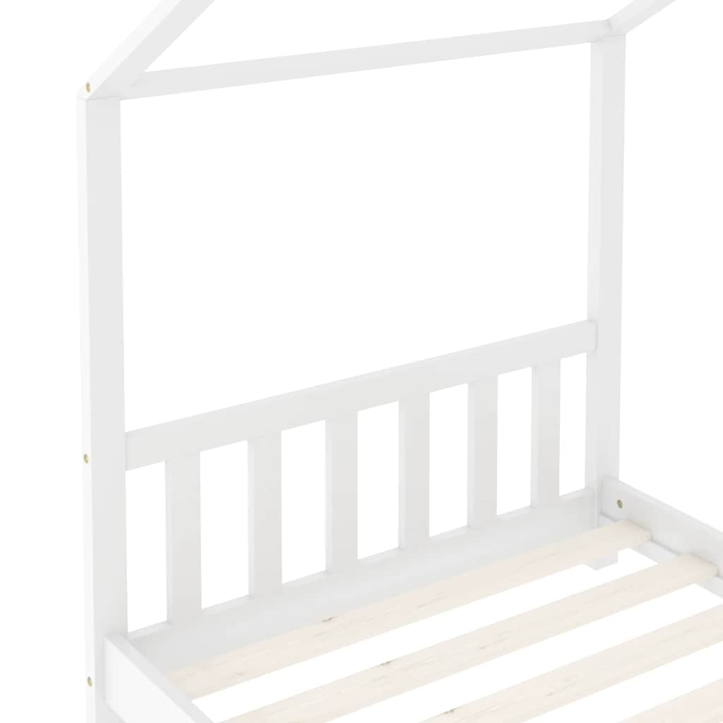 Bed frame for children solid pine white 70x140 cm