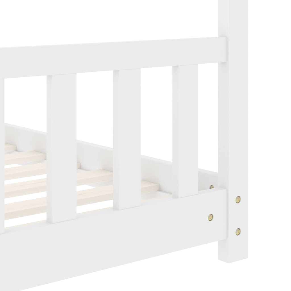 Bed frame for children solid pine white 70x140 cm