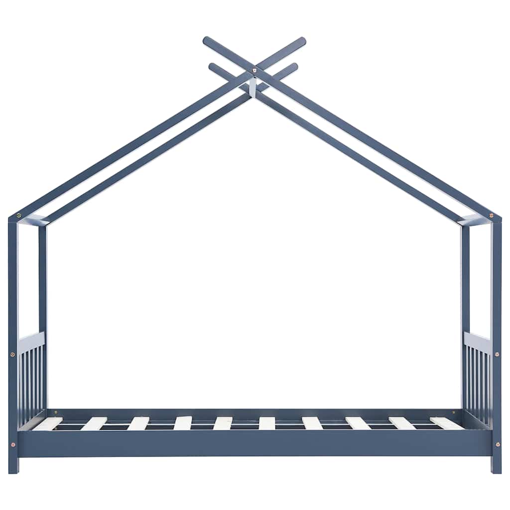 Bed frame for children solid pine grey 80x160 cm