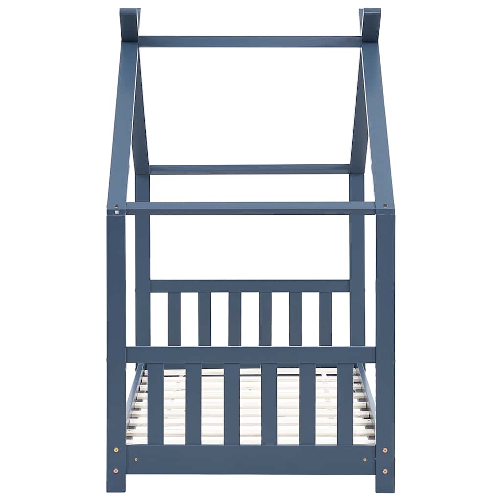 Bed frame for children solid pine grey 80x160 cm