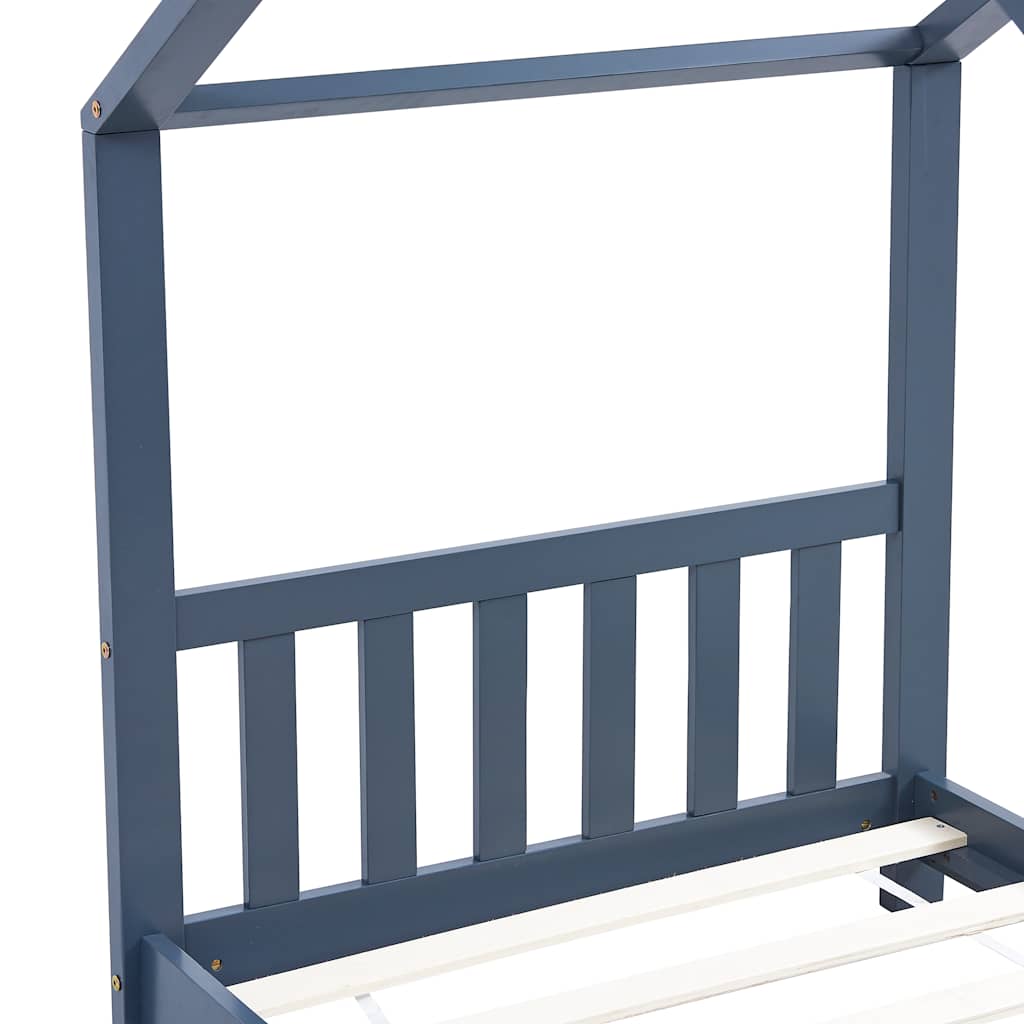 Bed frame for children solid pine grey 80x160 cm