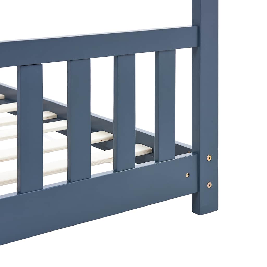 Bed frame for children solid pine grey 80x160 cm