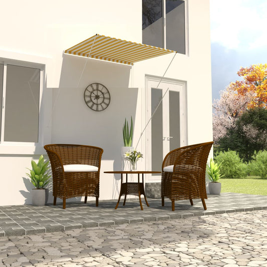 Retractable awning 100x150 cm yellow and white