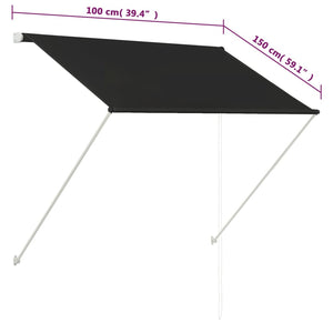 Retractable awning 100x150 cm anthracite