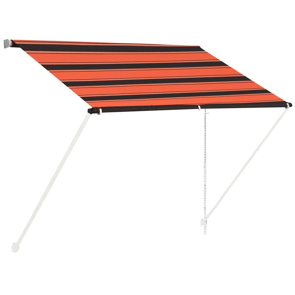 Retractable awning 100x150 cm orange and brown