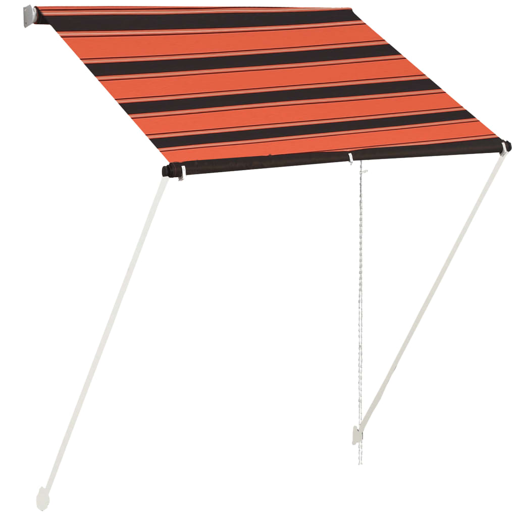 Retractable awning 150x150 cm orange and brown