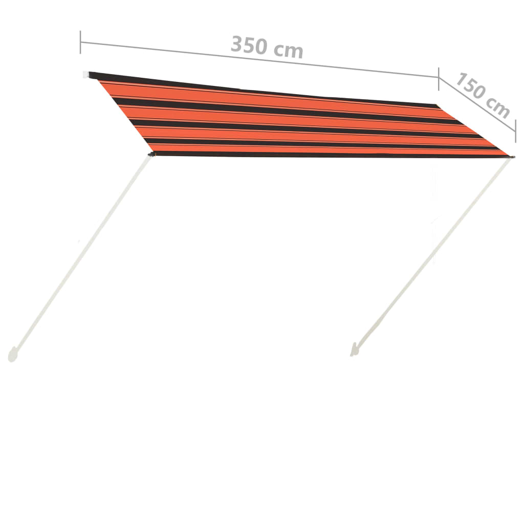 Retractable awning 350x150 cm orange and brown
