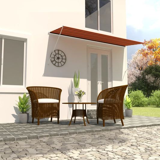 Retractable awning 350x150 cm orange and brown