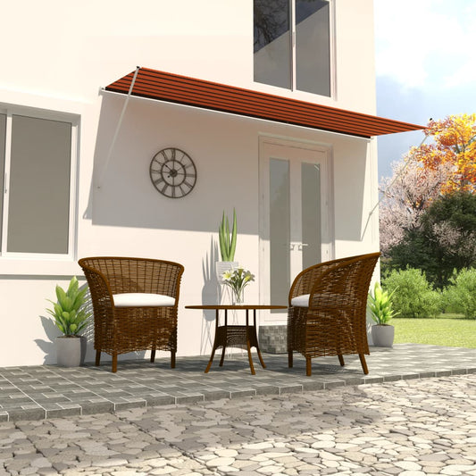 Retractable awning 400x150 cm orange and brown