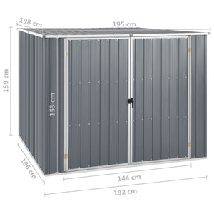 Garden shed grey 195x198x159 cm galvanized steel