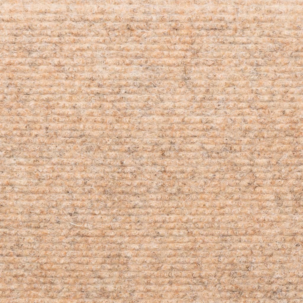 Stair mats 15 pcs needle punch 65x21x4 cm cream white