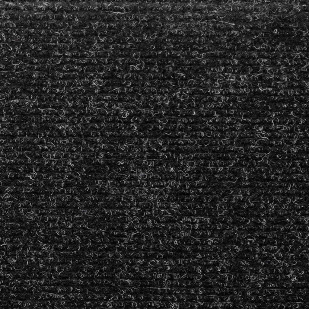 Stair mats 15 pcs needle punch 65x21x4 cm black