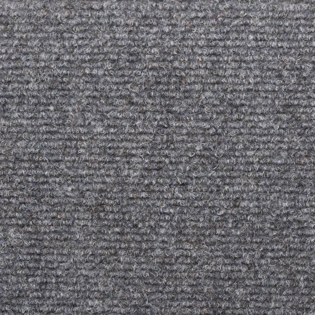 Stair mats 15 pcs needle stamp 65x21x4 cm light grey