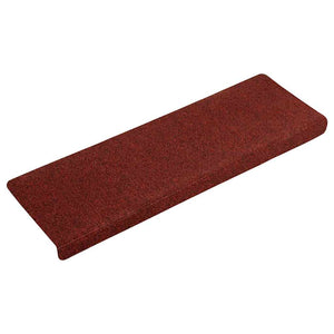 Stair mats 15 pcs needle stamp 65x21x4 cm red