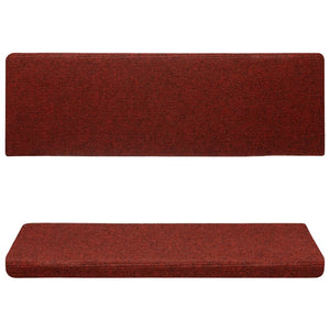 Stair mats 15 pcs needle stamp 65x21x4 cm red