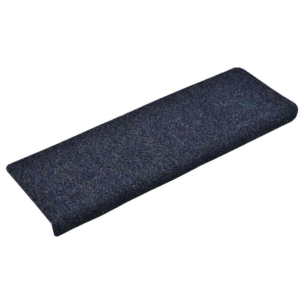 Stair mats 15 pcs needle stamp 65x21x4 cm blue