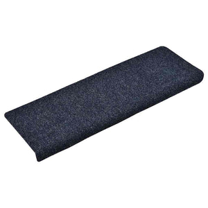 Stair mats 15 pcs needle stamp 65x21x4 cm blue