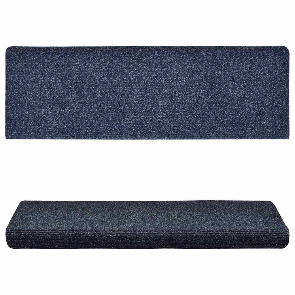 Stair mats 15 pcs needle stamp 65x21x4 cm blue
