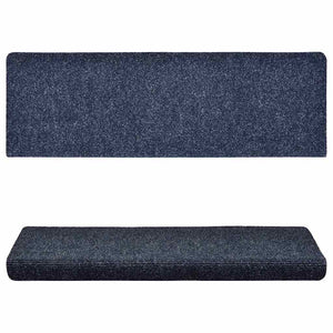 Stair mats 15 pcs needle stamp 65x21x4 cm blue
