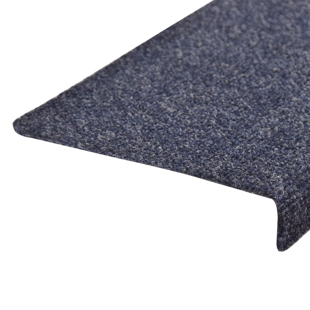 Stair mats 15 pcs needle stamp 65x21x4 cm blue