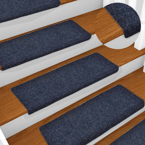 Stair mats 15 pcs needle stamp 65x21x4 cm blue